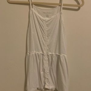 American Eagle White Square Tank Top
